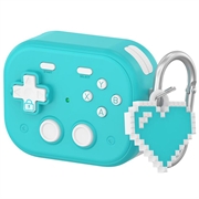 AirPods Pro 3 Vintage Spielkonsole Stil Kunststoff Hülle mit Herz-Anhänger - blau