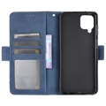 Vintage Series Samsung Galaxy M12 Schutzhülle mit Kartensteckplatz - Blau