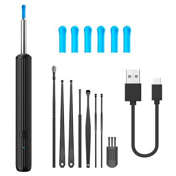 Visuelles Ohrreinigungsendoskop mit LED-Licht - Schwarz