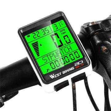 WEST BIKING Drahtloser MTB-Rennradcomputer Wasserdichtes Display mit Hintergrundbeleuchtung Fahrradtacho