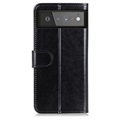 Google Pixel 6 Pro Wallet Schutzhülle mit Magnetverschluss - Schwarz