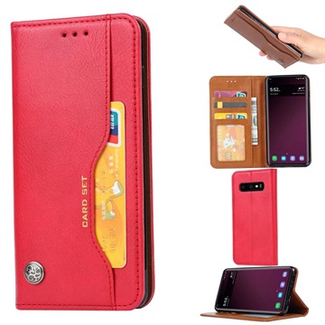 Samsung Galaxy S10 Wallet Hülle mit Stand-Funktion - Rot