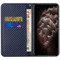Samsung Galaxy S22 5G Wallet Schutzhülle - Karbonfaser - Blau