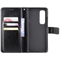 Xiaomi Mi Note 10 Lite Wallet Schutzhülle mit Magnetverschluss - Schwarz