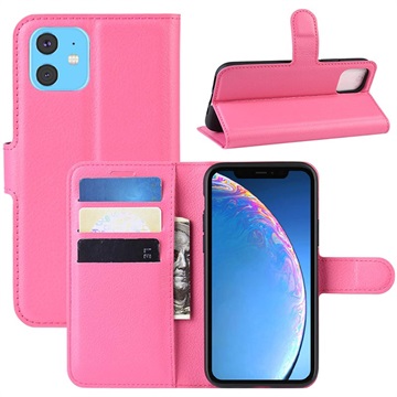 iPhone 11 Wallet Schutzhülle mit Magnetverschluss - Hot Pink