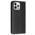 iPhone 14 Pro Wallet Schutzhülle - Karbonfaser - Schwarz