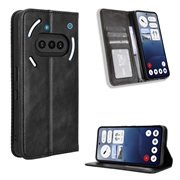 Nothing Phone (3a) Wallet Schutzhülle mit Magnetverschluss - Schwarz