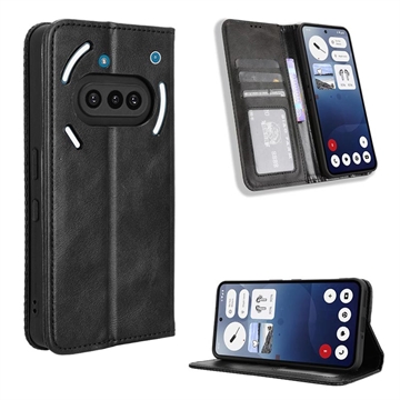 Nothing Phone (3a) Wallet Schutzhülle mit Magnetverschluss - Schwarz