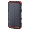 Wasserbeständige Solar Powerbank/Qi Ladegerät - 20000mAh - Rot