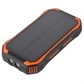 Wasserdichte Solar Powerbank mit Qi Ladegerät - 30000mAh - Orange