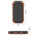 Wasserdichte Solar Powerbank mit Qi Ladegerät - 30000mAh - Orange