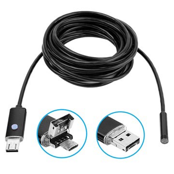 Android, PC Wasserdichte 8mm USB Endoskop Kamera AN99 - 5m - Schwarz