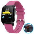 Wasserdichte Bluetooth Smartwatch m/ IR Thermometer CV06 - Hot Pink