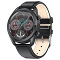 Wasserdichte Smartwatch mit Herzfrequenz L16 - Leder - Schwarz