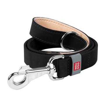 Waudog Klassiker Leder Hundeleine - 20mm, 122cm - Schwarz