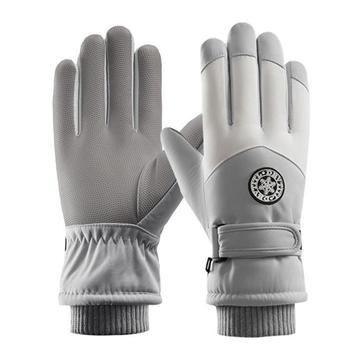 Winddichte Outdoor-Winter-Touchscreen-Handschuhe - Damen - Grau / Weiß