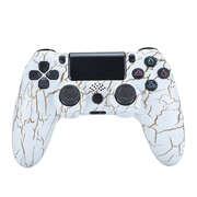 Wireless Gaming Controller Gamepad für PS4 Spiel Joystick mit Lautsprecher und Stereo-Headset-Buchse - Weißer Riss