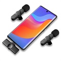 Drahtlose Lavalier / Clip-On Mikrofon für Smartphone - USB-C - Schwarz