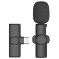 Drahtlose Lavalier / Lapel Mikrofon K2 - USB-C - Schwarz