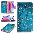 Huawei P20 Lite Wonder Serie Wallet Hülle - Weiß Blumen