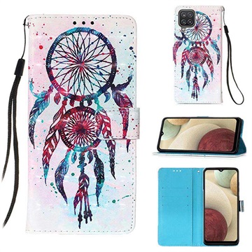 Wonder Series Samsung Galaxy A12 Wallet Hülle - Traumfänger Malerei