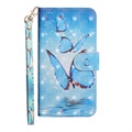 Wonder Series Samsung Galaxy A21s Schutzhülle mit Geldbörse - Blau Schmetterling