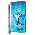 Wonder Serie Samsung Galaxy A03s Wallet Hülle - Blau Schmetterling