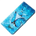 Wonder Serie Samsung Galaxy A03s Wallet Hülle - Blau Schmetterling