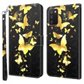 Wonder Serie Samsung Galaxy A03s Wallet Hülle - Gold Schmetterling