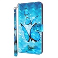 Wonder Series Samsung Galaxy S21 Ultra 5G Wallet Hülle - Blau Schmetterling