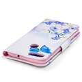 Huawei P Smart Wonder Series Hülle mit Geldbörse - Blau Schmetterling