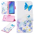 Wonder Series Huawei P30 Lite Wallet Hülle - Blau Schmetterling