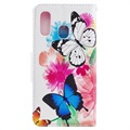Wonder Serie Samsung Galaxy A40 Wallet Schutzhülle - Schmetterlinge