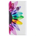 Wonder Serie Samsung Galaxy A40 Wallet Schutzhülle - Blume