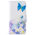 Wonder Series Samsung Galaxy S10 Wallet Hülle - Blau Schmetterling