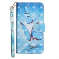 Wonder Series Samsung Galaxy S20 FE Wallet Schutzhülle - Blau Schmetterling