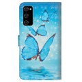 Wonder Series Samsung Galaxy S20 FE Wallet Schutzhülle - Blau Schmetterling