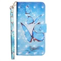 Wonder Series iPhone 12 mini Schutzhülle mit Geldbörse - Blau Schmetterling