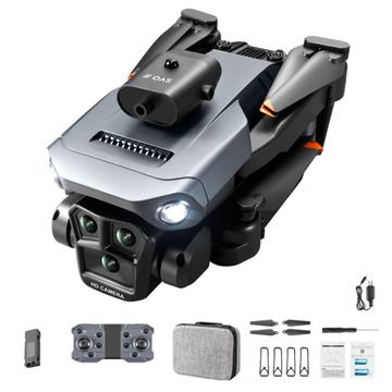 XKJ K6 MAX 3-Kamera-Hindernisvermeidungsdrohne HD Luftbildfotografie Klappbarer Quadcopter RC-Flugzeug mit Einzelakku - Grau