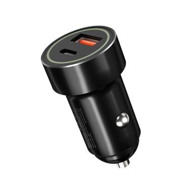 XO CC32 20W Schnelles Autoladegerät - PD3.0 USB-C, QC3.0 USB-A - Schwarz