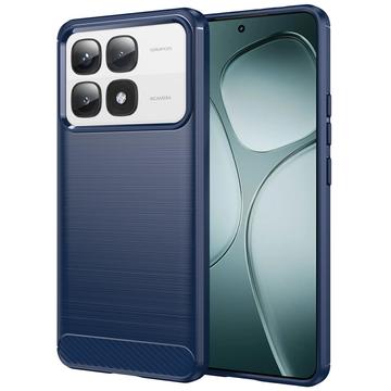 Xiaomi 14T Pro Gebürstete TPU Hülle - Karbonfaser - Blau
