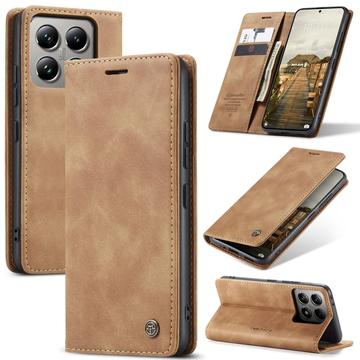 Xiaomi 14T Pro Caseme 013 Serie Schutzhülle mit Geldbörse - Braun