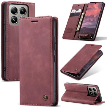 Xiaomi 14T Pro Caseme 013 Serie Schutzhülle mit Geldbörse - Weinrot