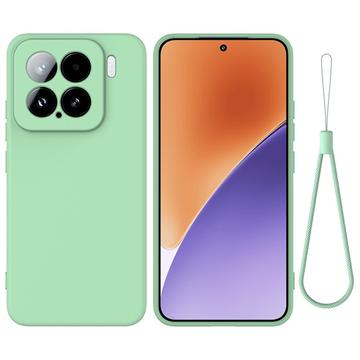 Xiaomi 15 Liquid Silikonhülle mit Handschlaufe - Grün