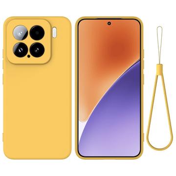 Xiaomi 15 Liquid Silikonhülle mit Handschlaufe - Gelb