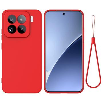 Xiaomi 15 Pro Liquid Silikonhülle mit Handschlaufe - Rot
