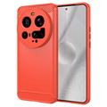 Xiaomi 15 Ultra Gebürstete TPU Hülle - Karbonfaser - Rot