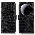 Xiaomi 15 Ultra Crocodile Serie Lederhülle mit Geldbörse mit RFID - Schwarz