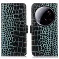 Xiaomi 15 Ultra Crocodile Serie Lederhülle mit Geldbörse mit RFID - Grün