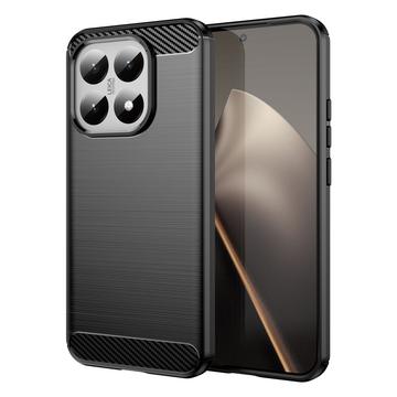 Xiaomi 15T Gebürstete TPU Hülle - Karbonfaser - Schwarz